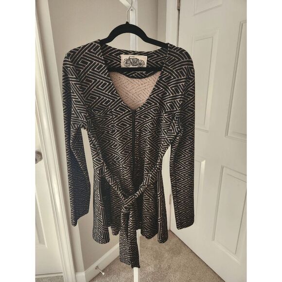 Effie's Heart Black Dress with Pink Geometric Pattern (Size Small) - Picture 1 of 6
